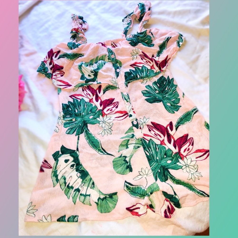 Hallelu pink tropical romper